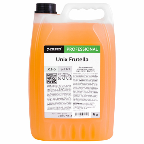 Ароматизатор освежитель воздуха PRO-BRITE UNIX Frutella жидкий 5л. Ароматизатор освежитель воздуха PRO-BRITE UNIX Frutella жидкий 5л.